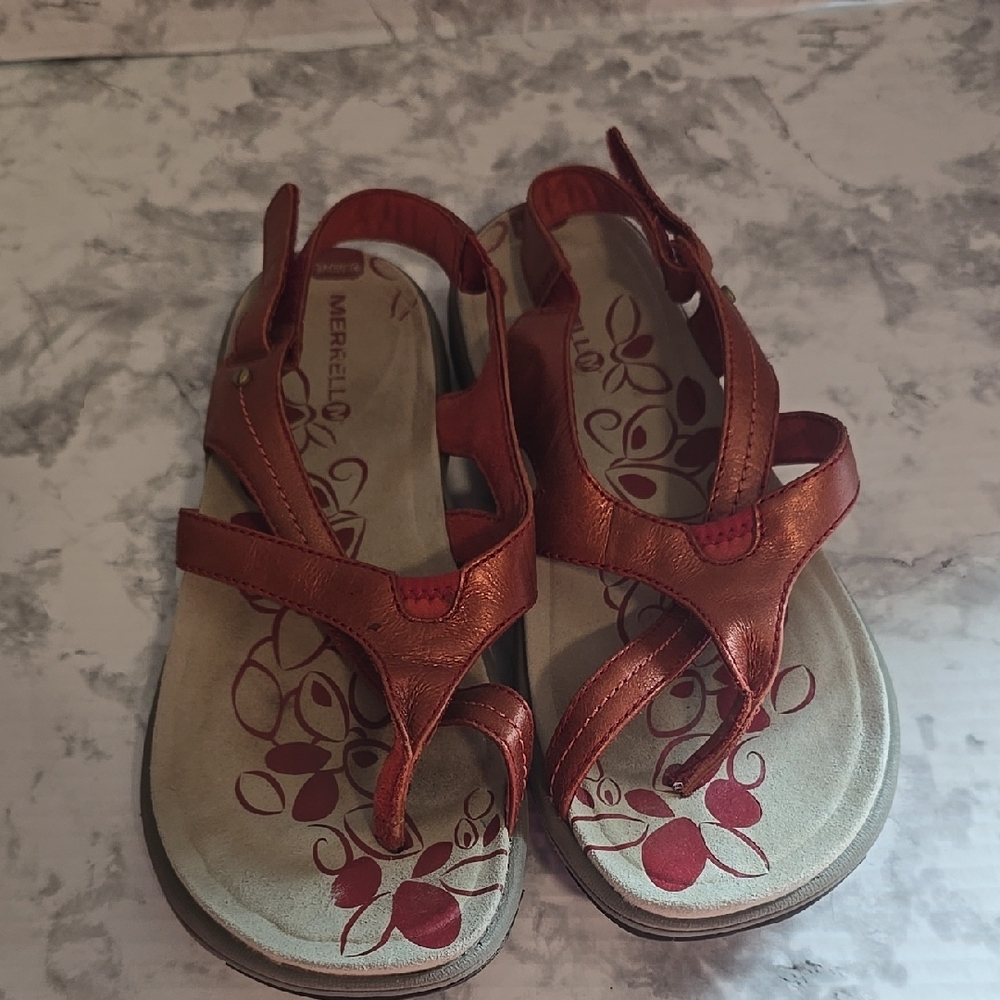 Merrell Copper Red Strappy Sandals
